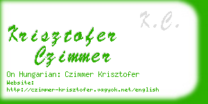 krisztofer czimmer business card